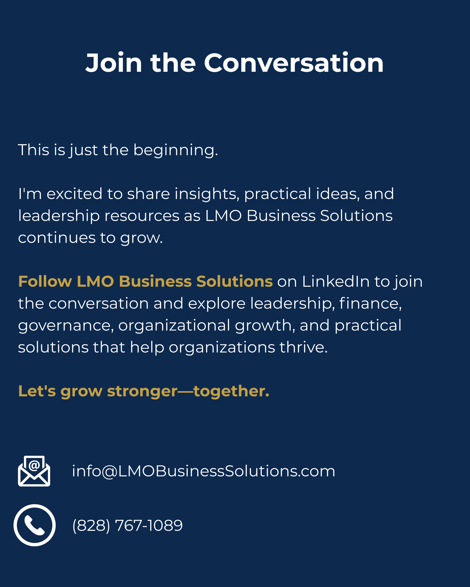 Join the conversation — contact details