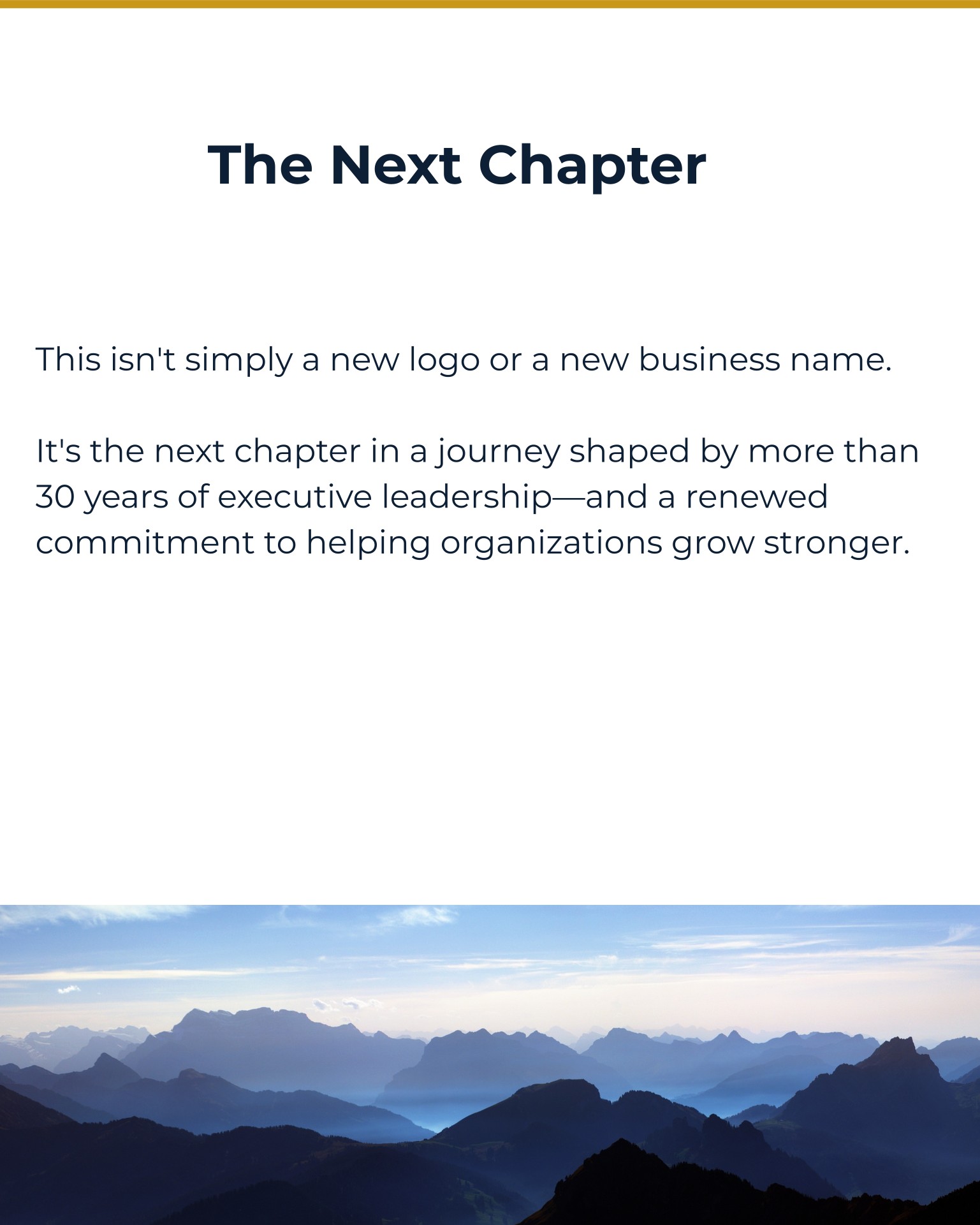 The next chapter